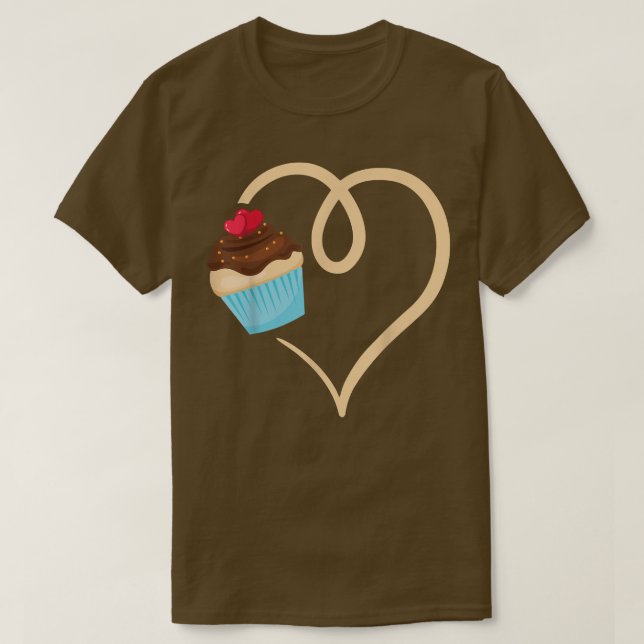 Liebe Kuchen Backbäckerei Cupcake Kochkünste T-Shirt (Design vorne)