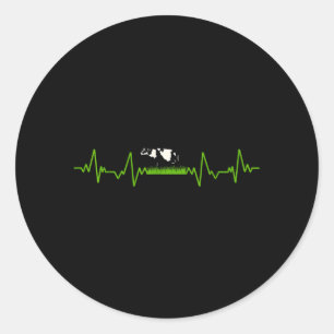 Liebe Kuh Ventil EKG Herzschlag Herz Patient Muh Runder Aufkleber