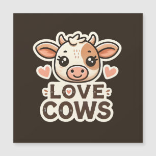 Liebe Kühe Veganes Design - Niedliche Kuh-Illustra Magnetkarte