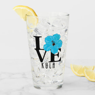 LIEBE Kula Hawaii Blue Hibiskus Glas