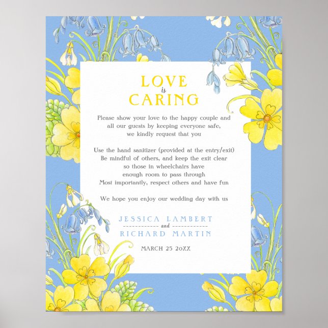 Liebe kümmre blauen Frühling Gesundheit Poster (Vorne)