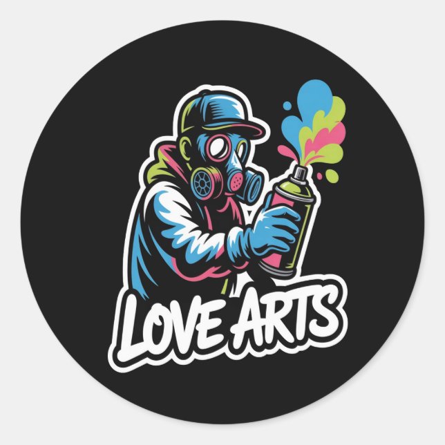 Liebe Kunst Runder Aufkleber (Vorderseite)