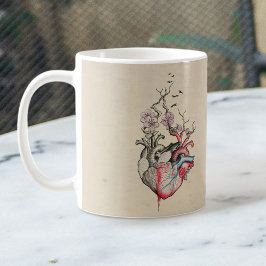 Liebe Kunst Surreal Anatomische Herzen Blume Vinta Kaffeetasse