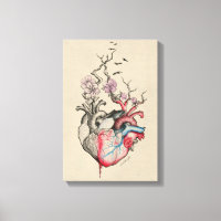 Liebe Kunst Surreal Anatomische Herzen Blume Vinta