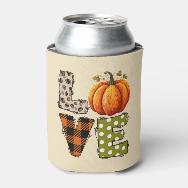LIEBE - Kürbis und Herbstsaison Dosenkühler (Kanne Vorderseite)