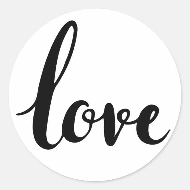 Liebe-Kursivschrift Runder Aufkleber (Vorderseite)