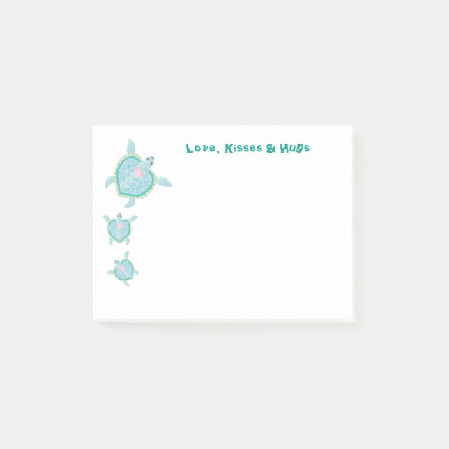 Liebe, küsst u. umarmt post-it klebezettel (Vorderseite)