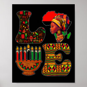 Liebe Kwanzaa Kinara Principles Candles Pan Africa Poster