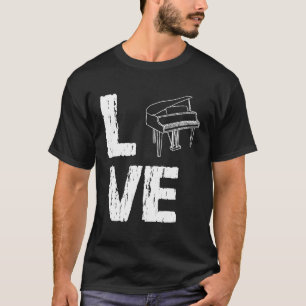 Liebe L O V E Piano Pianist Fun Grand Piano T-Shirt