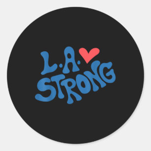 Liebe La Heart Los Angeles Starke Unterstützung Runder Aufkleber