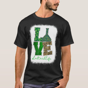 Liebe Labrador Tech Life Kleeblatts Leopard Happy T-Shirt