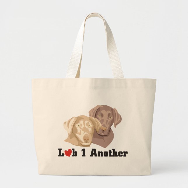 Liebe Labrador-Thema Jumbo Stoffbeutel (Vorne)