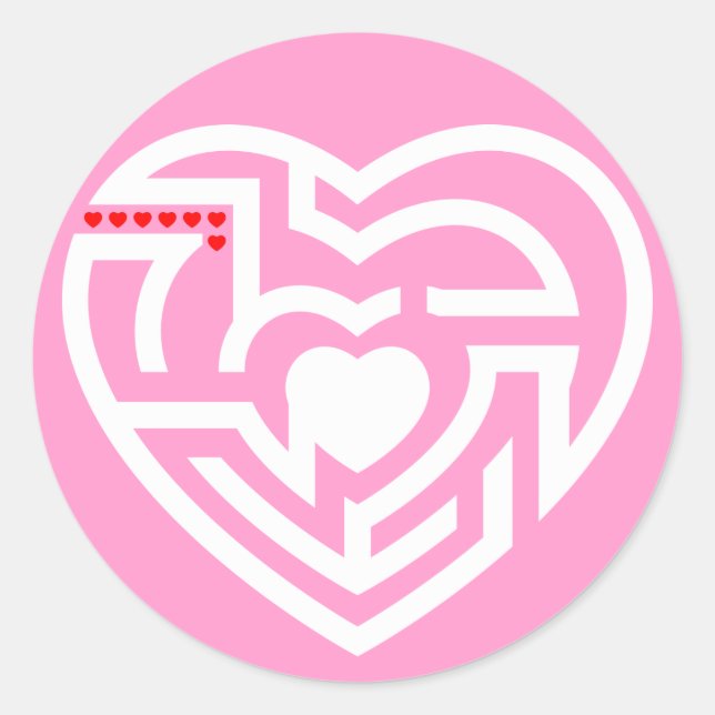 Liebe Labyrinth Runder Aufkleber (Vorderseite)