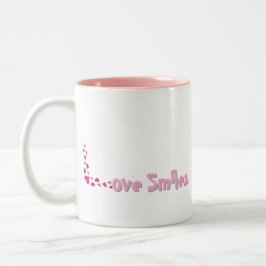 Liebe lächelt zweifarbige tasse