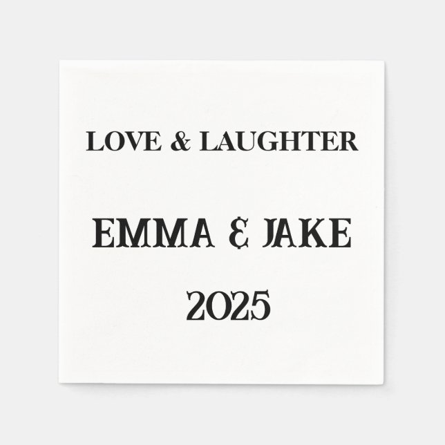 Liebe & Lachen - Dekor für Hochzeiten 2025 Serviette (Vorderseite)