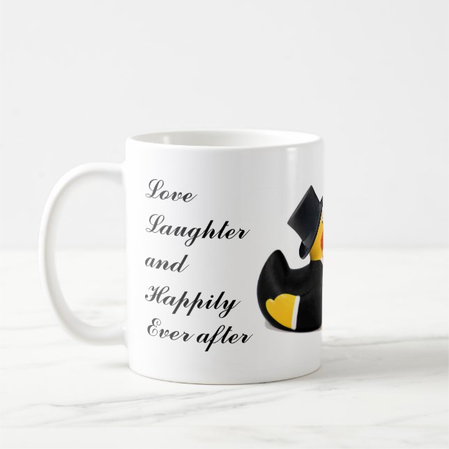 Liebe, Lachen & fröhliches Geschenk Kaffeetasse (Links)