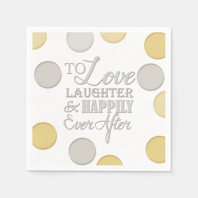 Liebe Lachen glücklich je nach Hochzeit Napkins Serviette (Vorderseite)