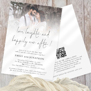 Liebe Lachen glücklich je nach QR Foto Hochzeit Einladung