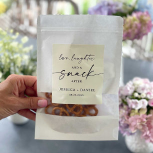 Liebe, Lachen und ein Snack nach Etiketten