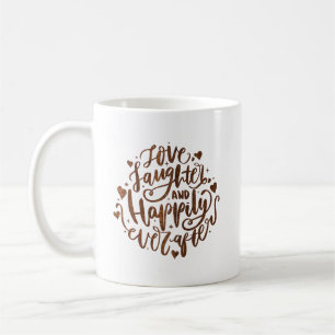 Liebe lachen und glücklich immer kaffeetasse