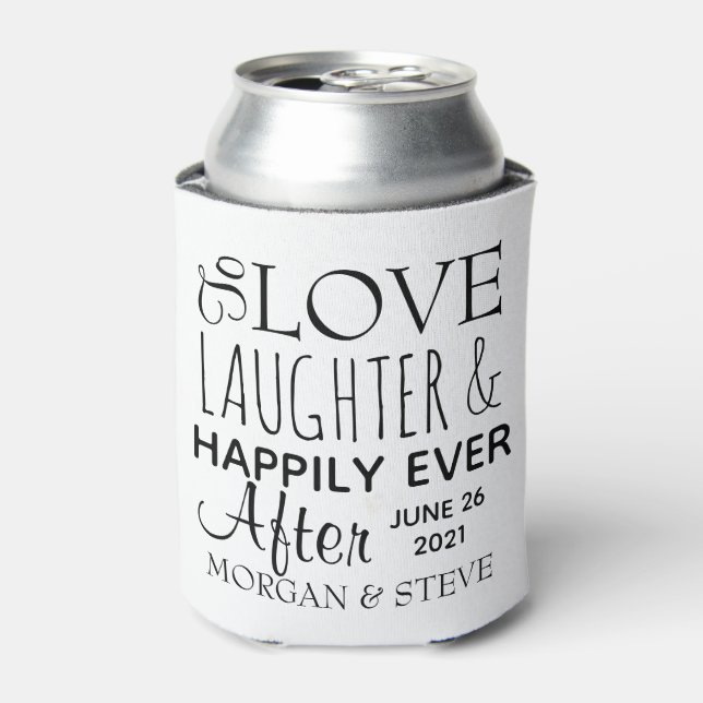 Liebe lachen und glücklich immer nach Brauch Dosenkühler (Kanne Vorderseite)