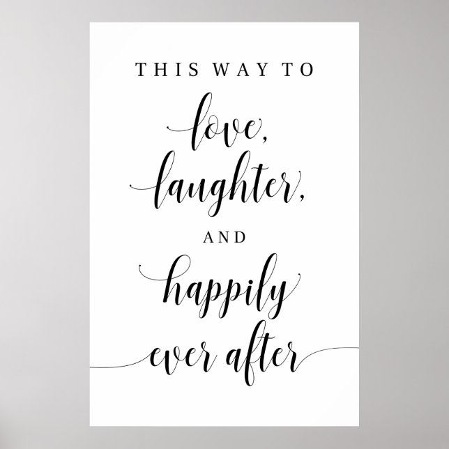 Liebe, Lachen und glücklich immer nach Hochzeit Poster (Vorne)