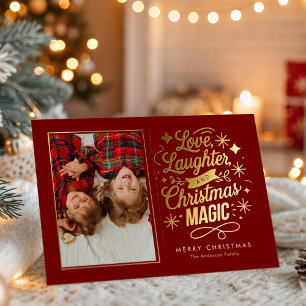 Liebe Lachen Weihnachtszauber Urlaub Folien Feiertagskarte