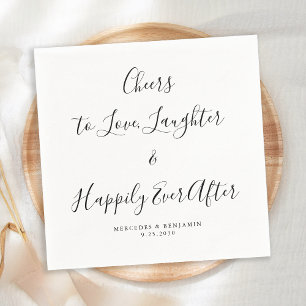 Liebe Lachend nach einer eleganten Hochzeit Serviette