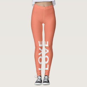 Liebe Lachs Monochrome klassischer Text Leggings
