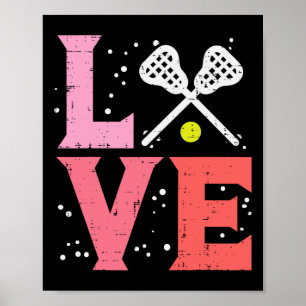 Liebe Lacrosse Cool Lax Player Goalie Coach Men Wo Poster