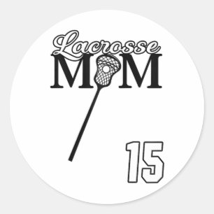 Liebe Lacrosse Mama Lacrosse #15 Shirt Lax Player Runder Aufkleber