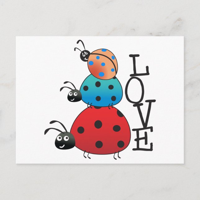 Liebe Ladybugs Postkarte (Vorderseite)