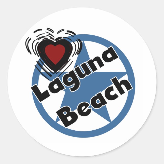 Liebe Laguna Beach Runder Aufkleber (Vorderseite)
