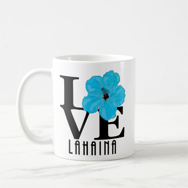 LIEBE Lahaina Blue Hibiskus 11oz Kaffeetasse (Links)