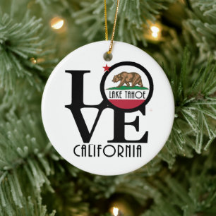 LIEBE Lake Tahoe Kalifornien Keramik Ornament