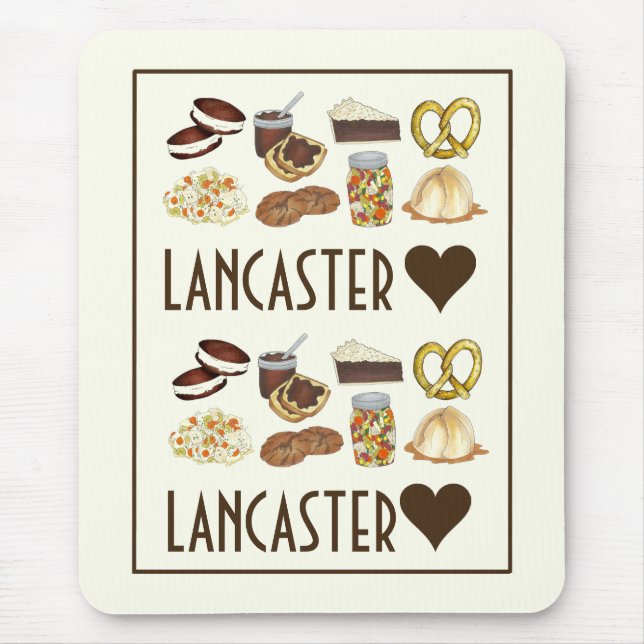Liebe Lancaster PA Pennsylvania Dutch Amish Foods Mousepad (Vorne)