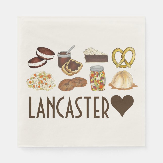 Liebe Lancaster PA Pennsylvania Dutch Amish Foods Serviette (Vorderseite)