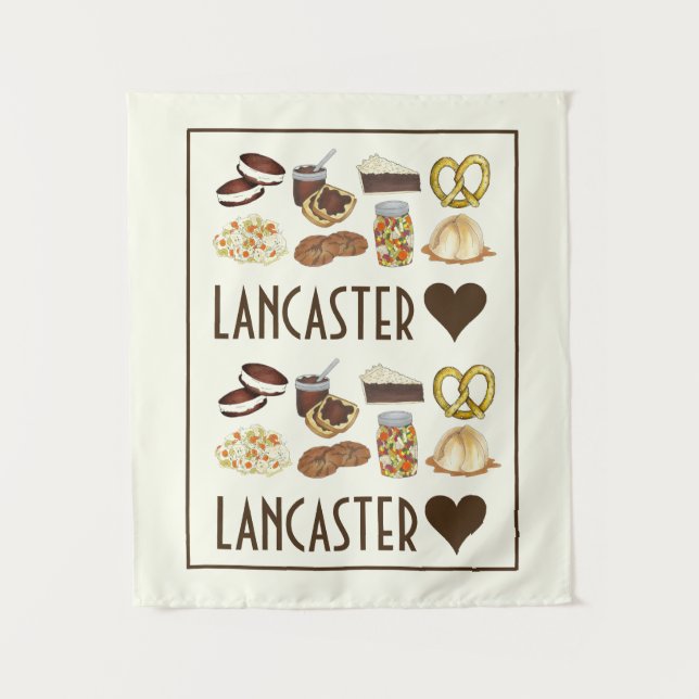 Liebe Lancaster PA Pennsylvania Dutch Amish Foods Wandteppich (Vorderseite)