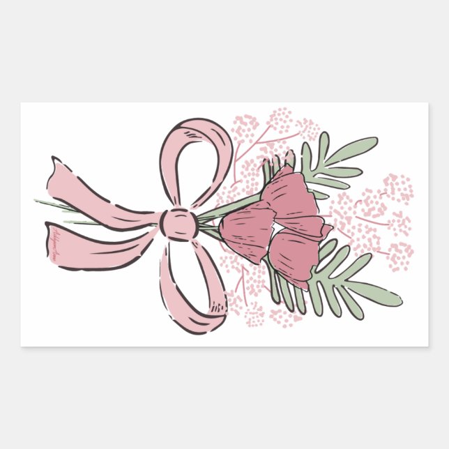 Liebe Language Bouquet Rechteckiger Aufkleber (Vorderseite)