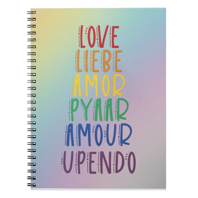 Liebe Languages Spiral Notebook Notizblock (Vorderseite)