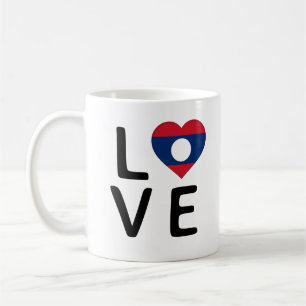 Liebe - Laos-Flagge Kaffeetasse
