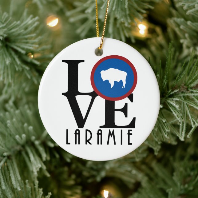 LIEBE Laramie Wyoming Keramik Ornament (Baum)