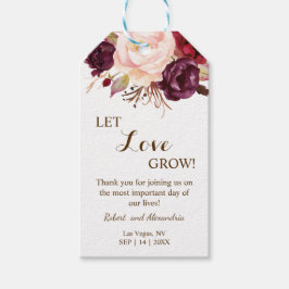 Liebe lass Marsala Blume Gastgeschenk Hochzeit Geschenkanhänger