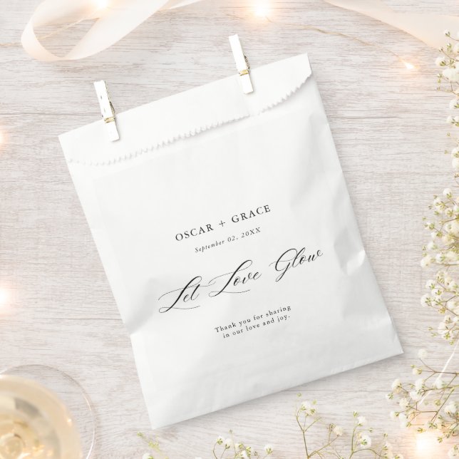 Liebe lass | Moderne Hochzeit Minimalistisch Schwa Geschenktütchen (Ausgeschnitten)