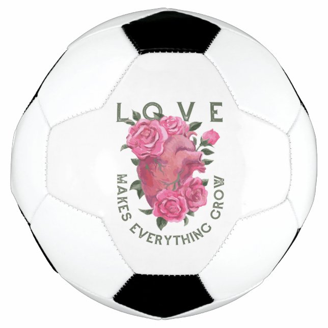 Liebe lässt alles wachsen - romantische Blumenkuns Fußball (Vorderseite)