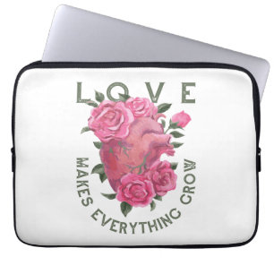Liebe lässt alles wachsen - romantische Blumenkuns Laptopschutzhülle