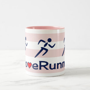 Liebe laufende hashtag Rosastreifen Zweifarbige Tasse