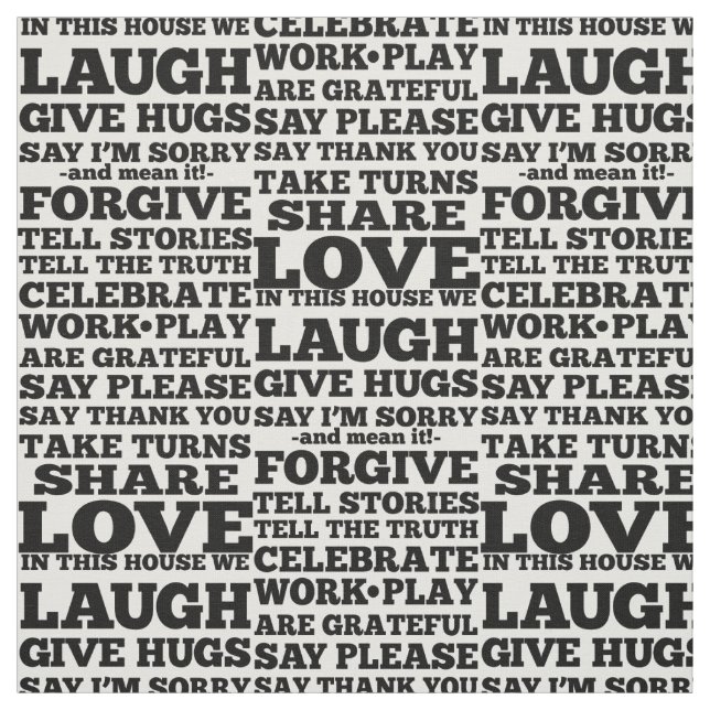 Liebe Laugh Quote Print Muster Fabric Stoff (Muster)