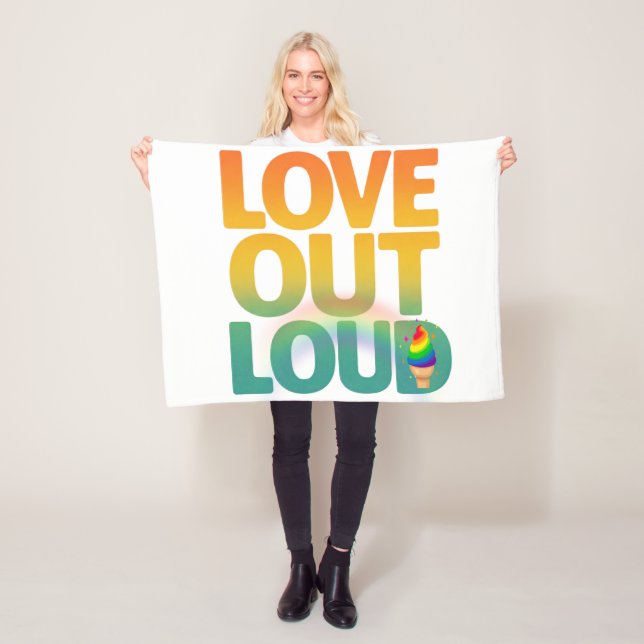 Liebe laut Retro-Pride-Typografie-Design Fleecedecke (Beispiel)