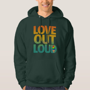 Liebe laut Retro-Pride-Typografie-Design Hoodie